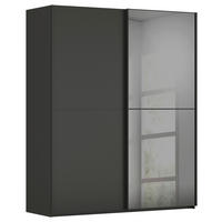 SCHWEBETÜRENSCHRANK 201/223/68 cm,  in Graphitfarben, 2 Tür(en)  - Graphitfarben, KONVENTIONELL, Glas/Holzwerkstoff (201/223/68cm) - Novel