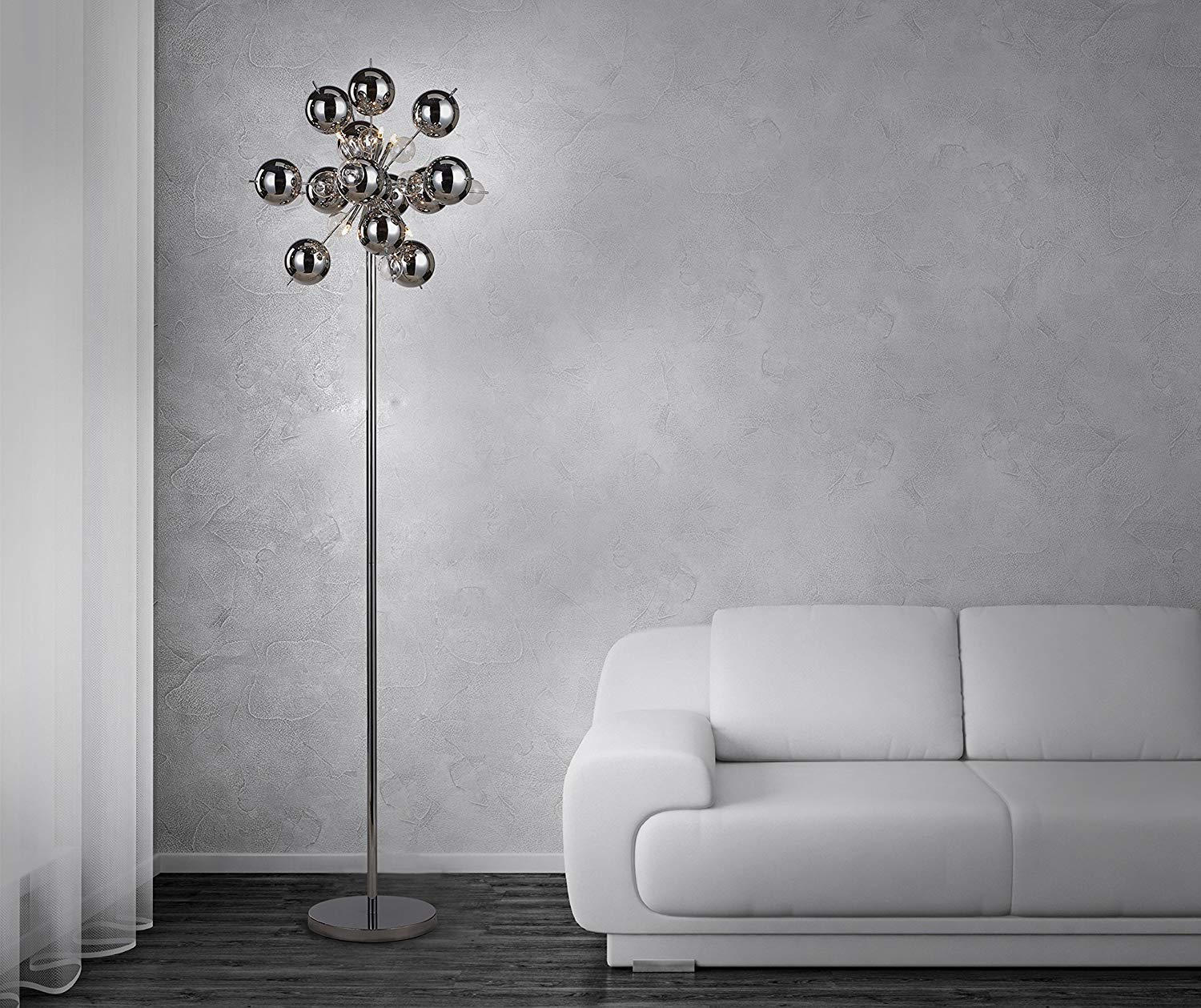 STEHLEUCHTE 50/167 cm    - Klar/Chromfarben, Design, Glas/Metall (50/167cm) - Näve