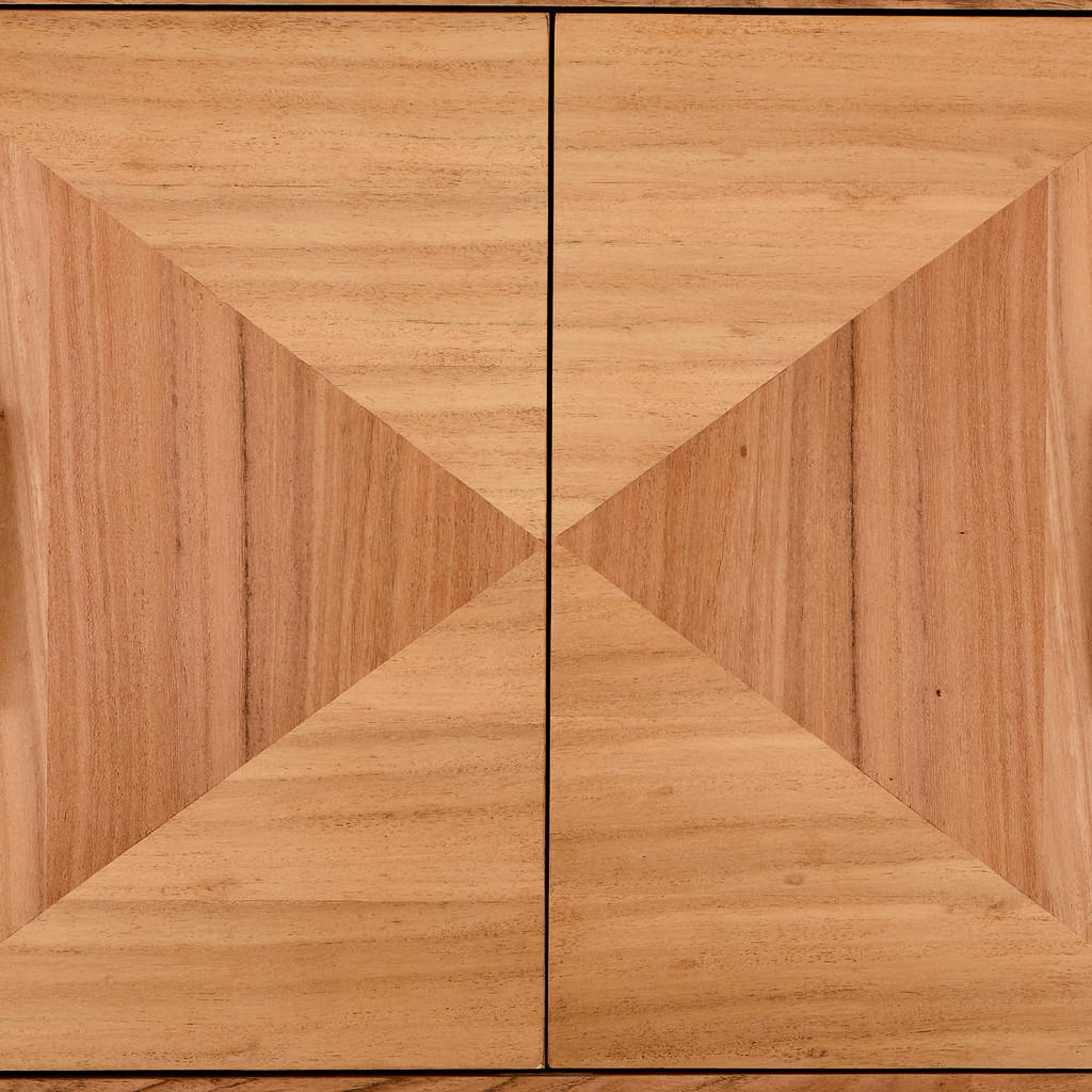Thumbnail - Livetastic Sideboard, Natur, Messing, Metall, Akazie, massiv,vollmassiv, geometrisch, 4 Fächer, 145x45x76 cm, handgemach...