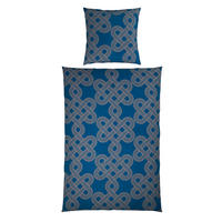 BETTWÄSCHE TIJN Satin 155/220 cm  - Sandfarben/Blau, Design, Textil (155/220cm) - Novel