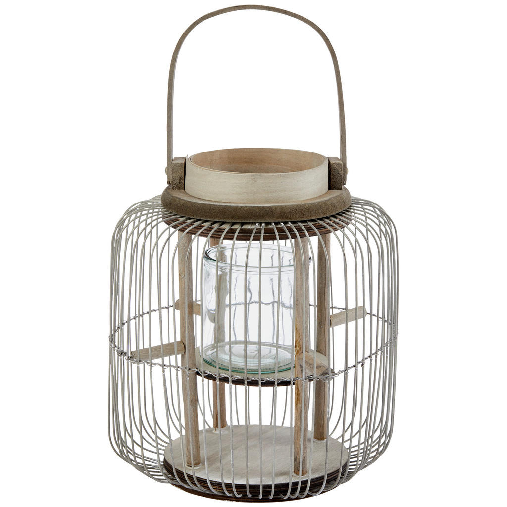 Windlicht Metall Grau Ø 25 Cm