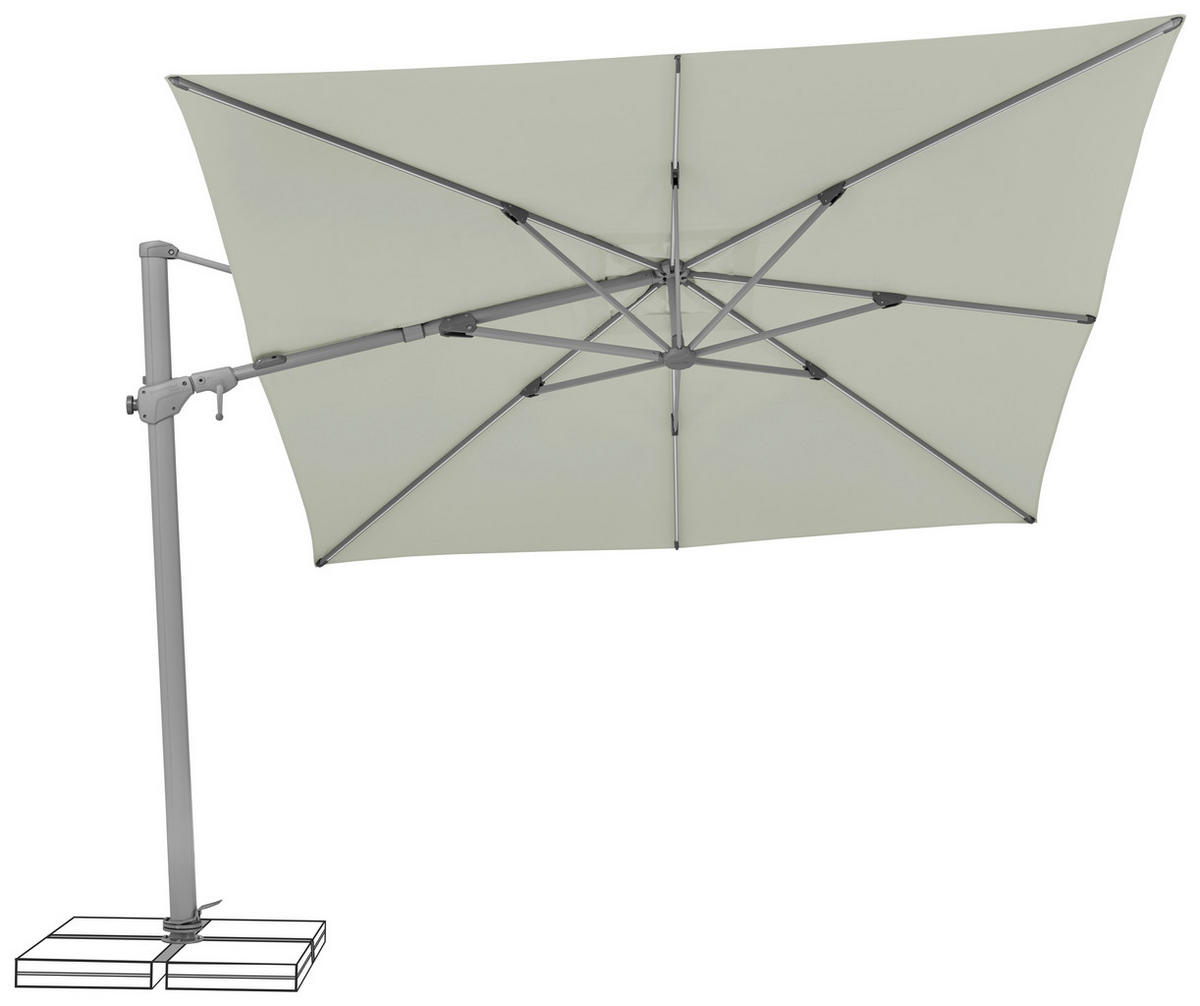 AMPELSCHIRM 300 cm  - Silberfarben/Hellgrau, Basics, Textil/Metall (300/300cm) - Suncomfort by Glatz