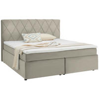 BOXSPRINGBETT 160/200 cm  in Creme  - Creme/Schwarz, Design, Holzwerkstoff/Kunststoff (160/200cm) - Xora