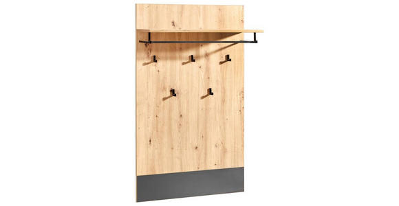 GARDEROBENPANEEL in 75/128,4/30 cm - Anthrazit/Eiche Artisan, KONVENTIONELL, Holzwerkstoff (75/128,4/30cm) - Carryhome