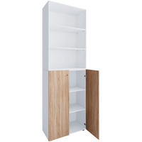MAPPSKÅP - vit/Sonoma ek, Design, trämaterial (70/220/39cm) - MID.YOU