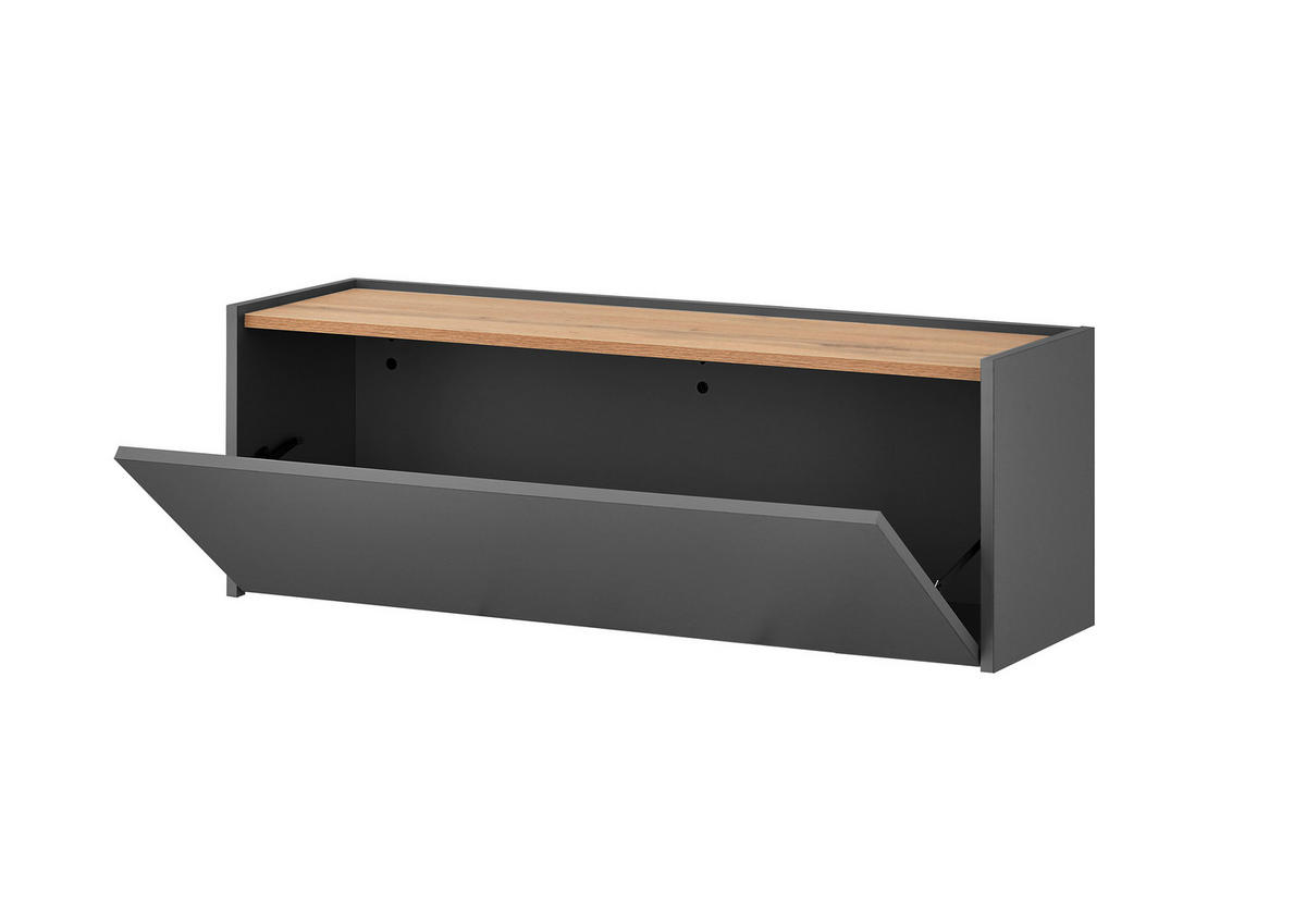 HÄNGESCHUHSCHRANK Anthrazit, Eiche Wotan  - Anthrazit/Eiche Wotan, Design, Holzwerkstoff (100/35/30cm) - Modante