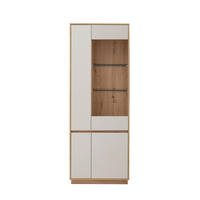 VITRINE  in Eiche Artisan, Kaschmir - Kaschmir/Eiche Artisan, Design, Glas/Holzwerkstoff (75/205/40cm) - MID.YOU