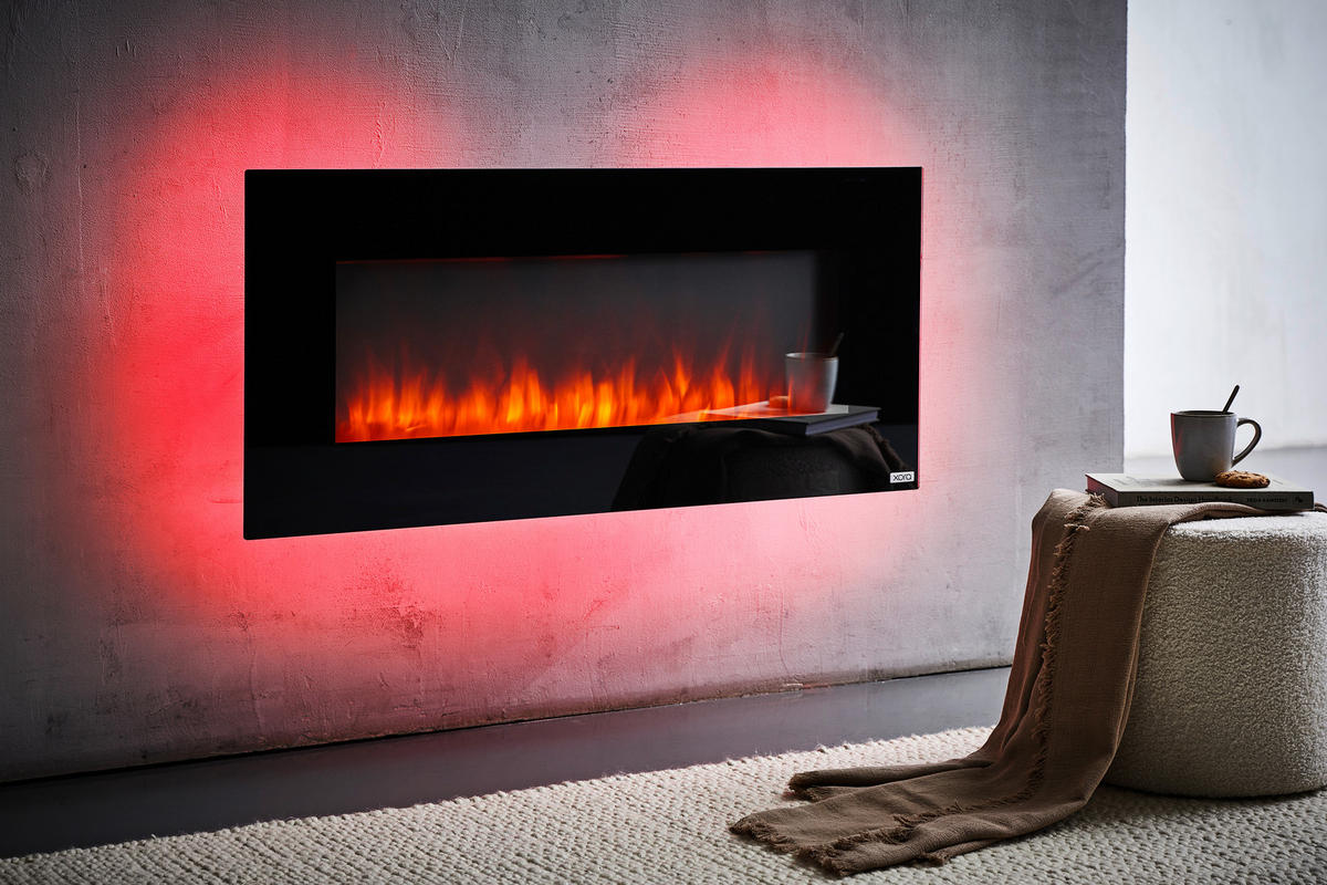 KAMIN ELEKTRIČNI - crna, Design, staklo/metal (107/50,8/12cm) - Xora