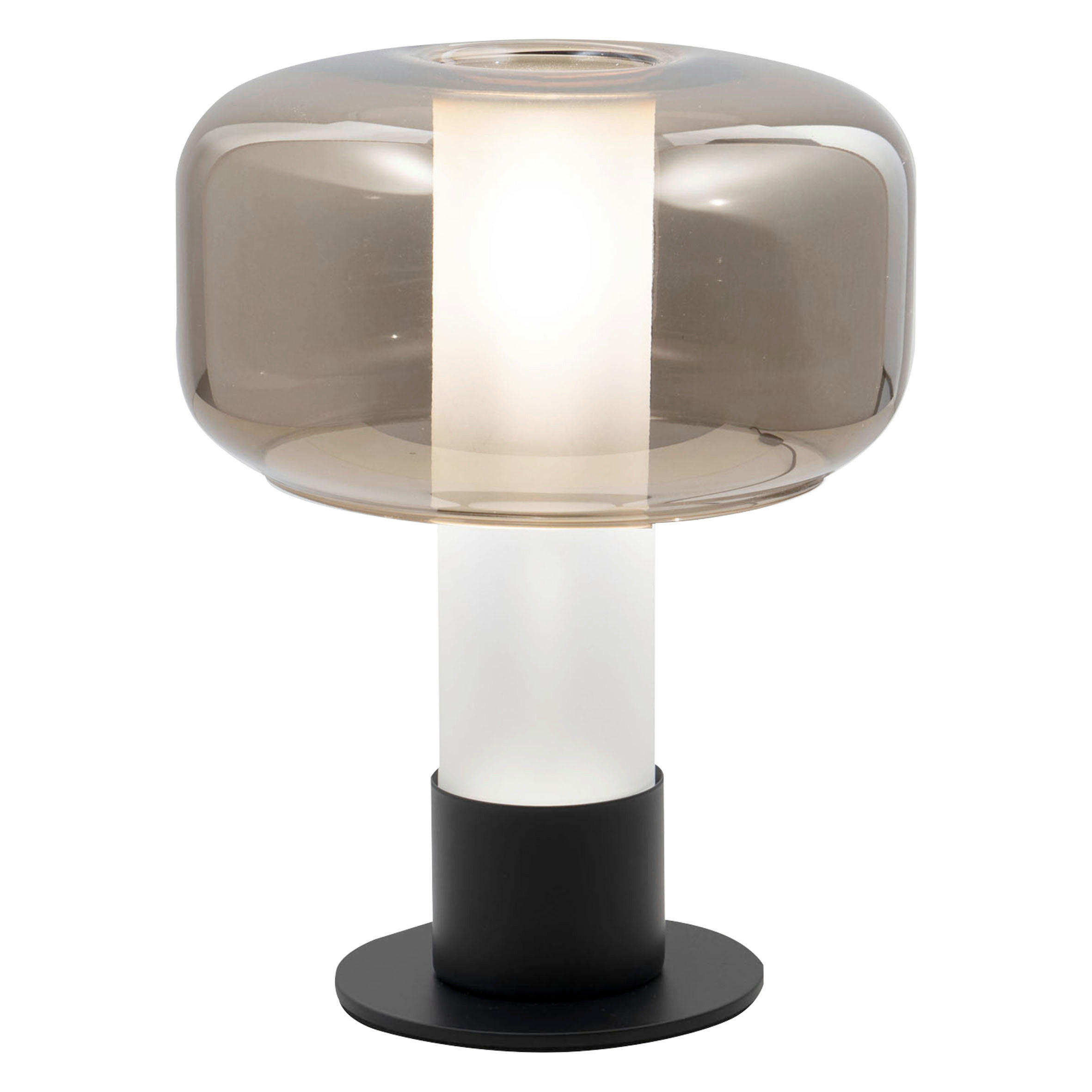 TISCHLEUCHTE Flick 22/28 cm   - Rotbraun/Schwarz, LIFESTYLE, Glas/Metall (22/28cm) - Fabas Luce