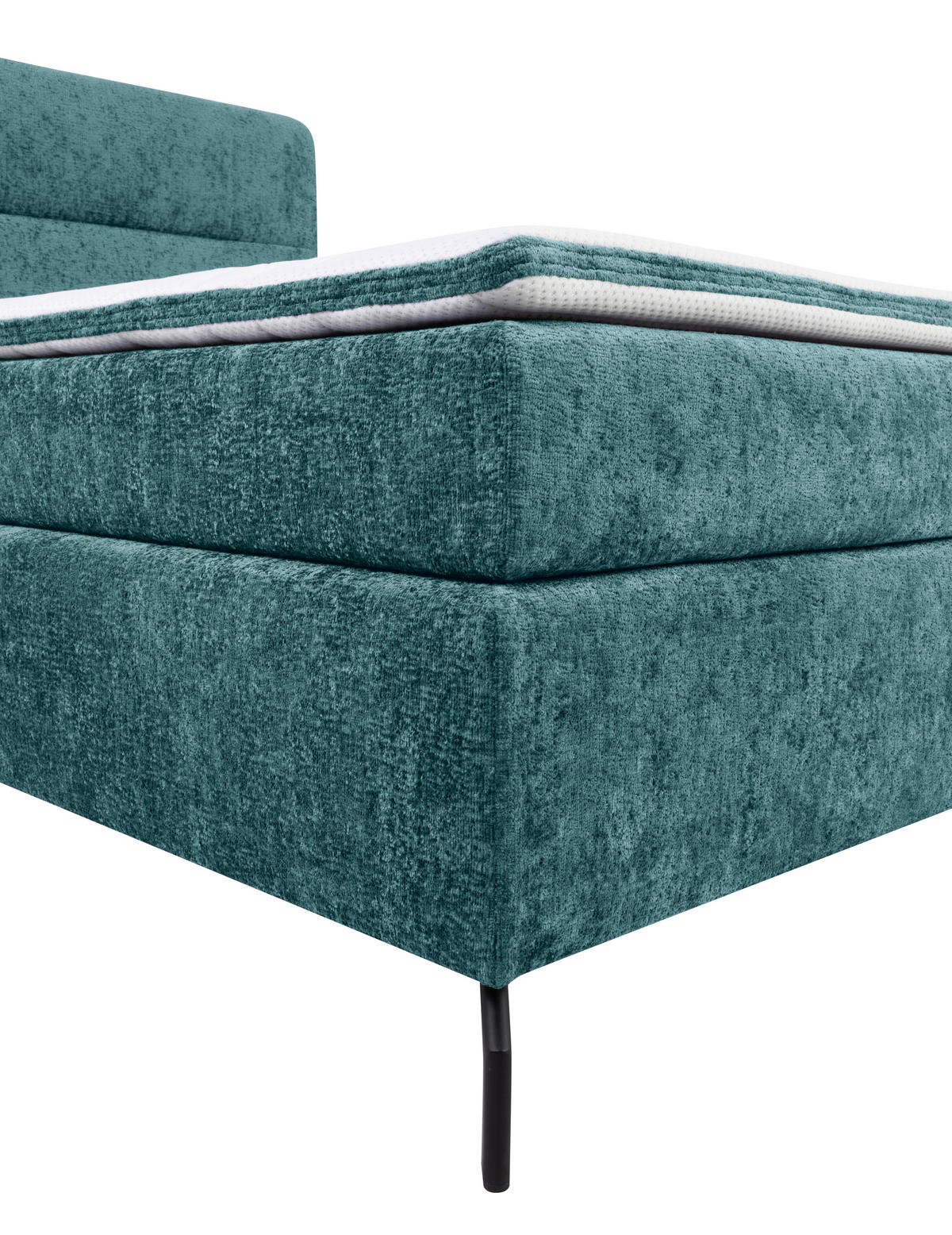 BOXSPRINGBETT 140/200 cm  in Petrol  - Petrol/Schwarz, Design, Textil/Metall (140/200cm) - Esposa