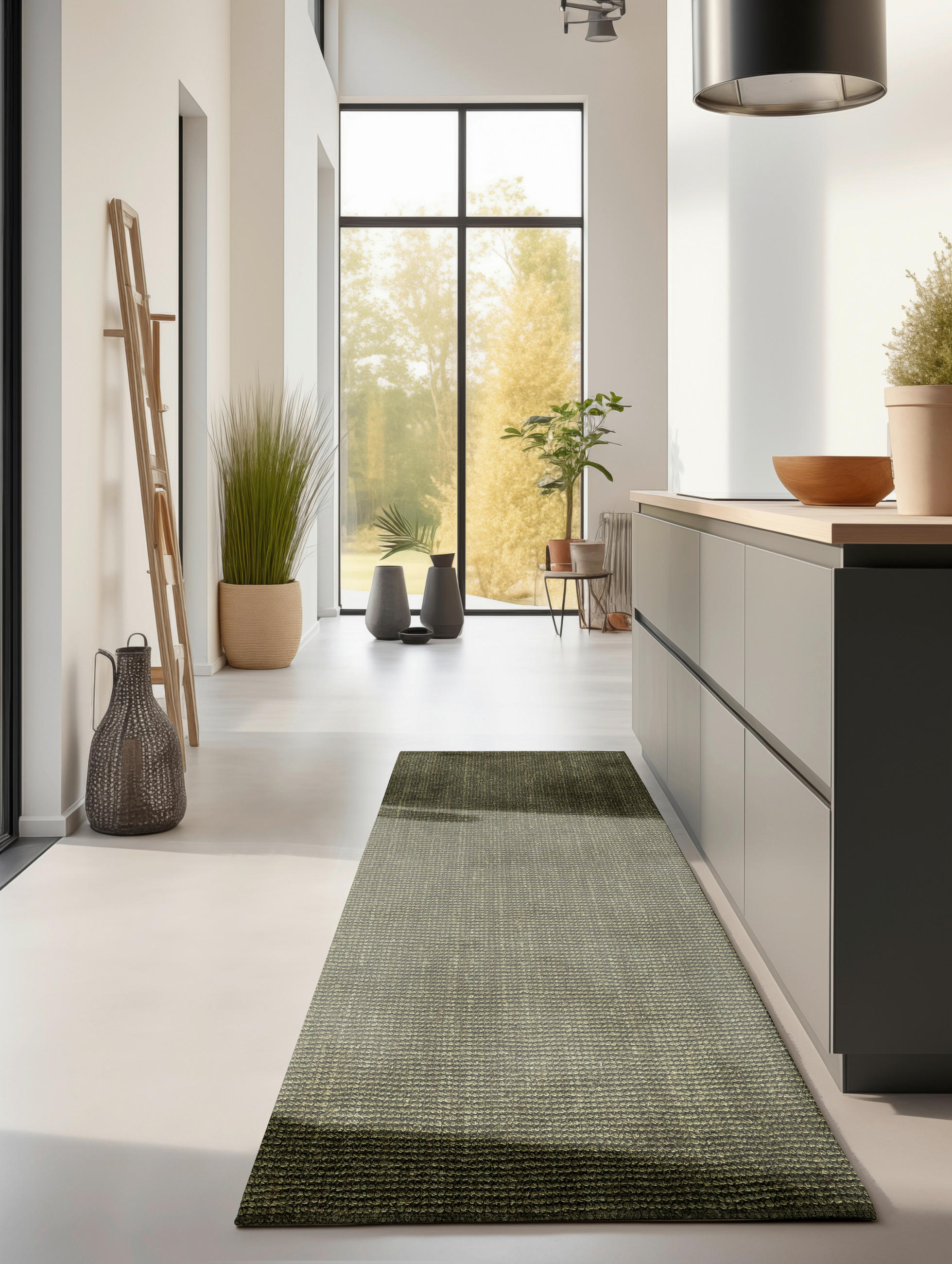LÄUFER 80/200 cm Bouclé  - Olivgrün, Basics, Textil (80/200cm)
