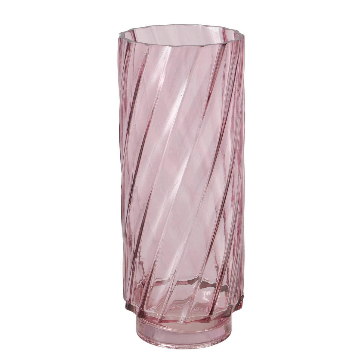 VÁZA, sklo, 30 cm - ružová, Basics, sklo (12/12/30cm)