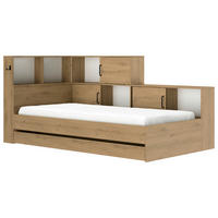 PAT CU SPAȚIU DE DEPOZITARE 90/200 cm  in alb, stejar Artisan   - alb/stejar Artisan, Modern, material pe bază de lemn (90/200cm) - MID.YOU