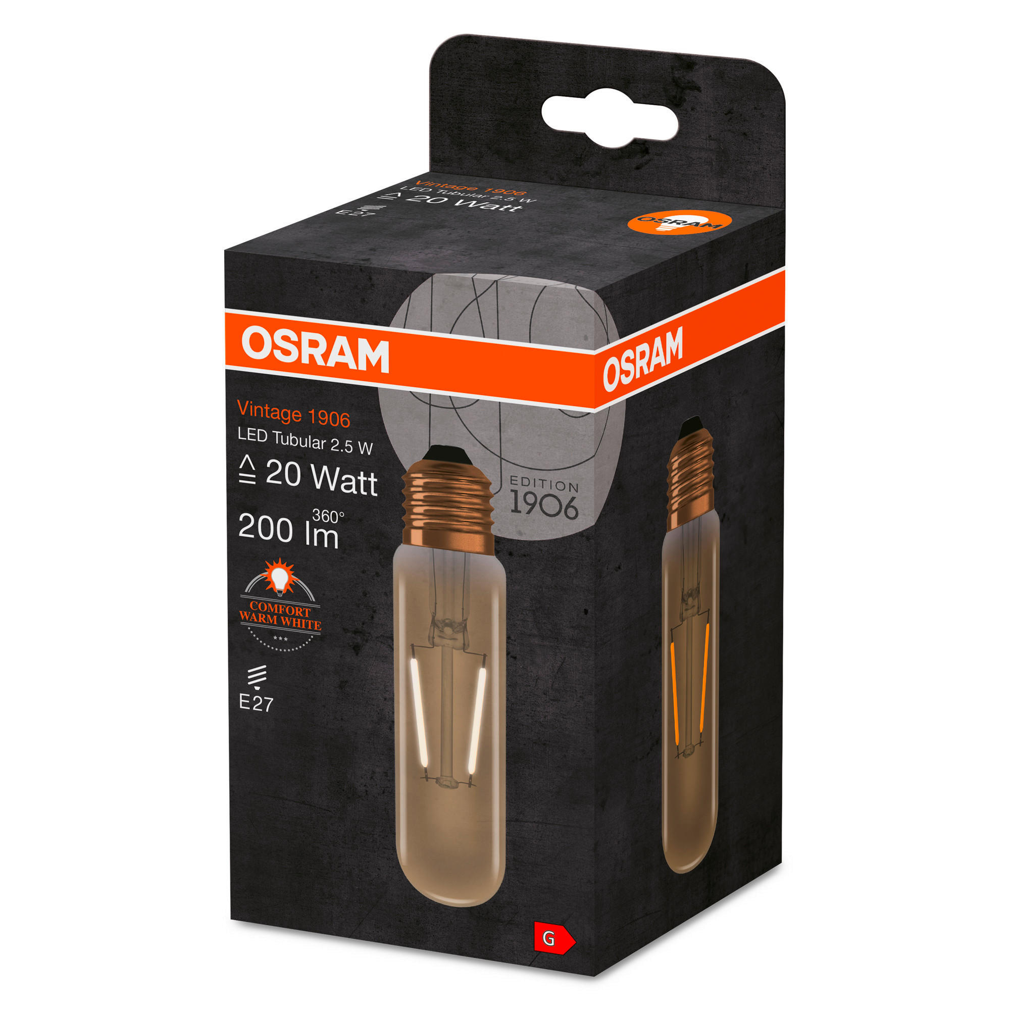LED-LEUCHTMITTEL   E27 2,5 W 200 lm  - Goldfarben, Basics, Glas (3,2/12,7cm) - Osram