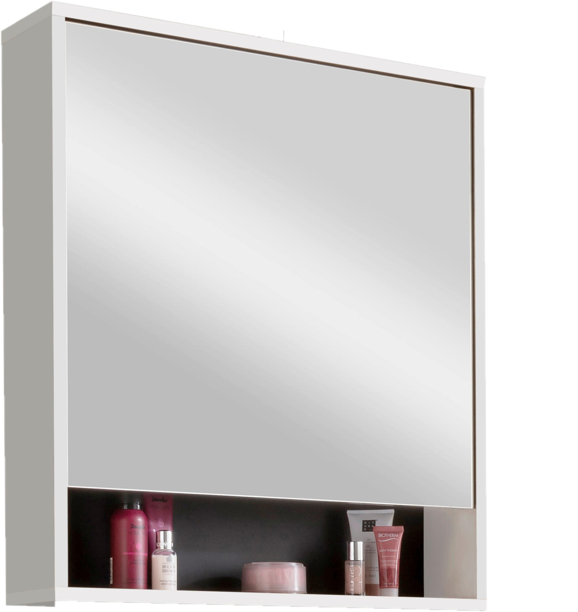 ELEMENT S OGLEDALOM  bijela  - bijela, Basics, drvni materijal (60/70/15cm)