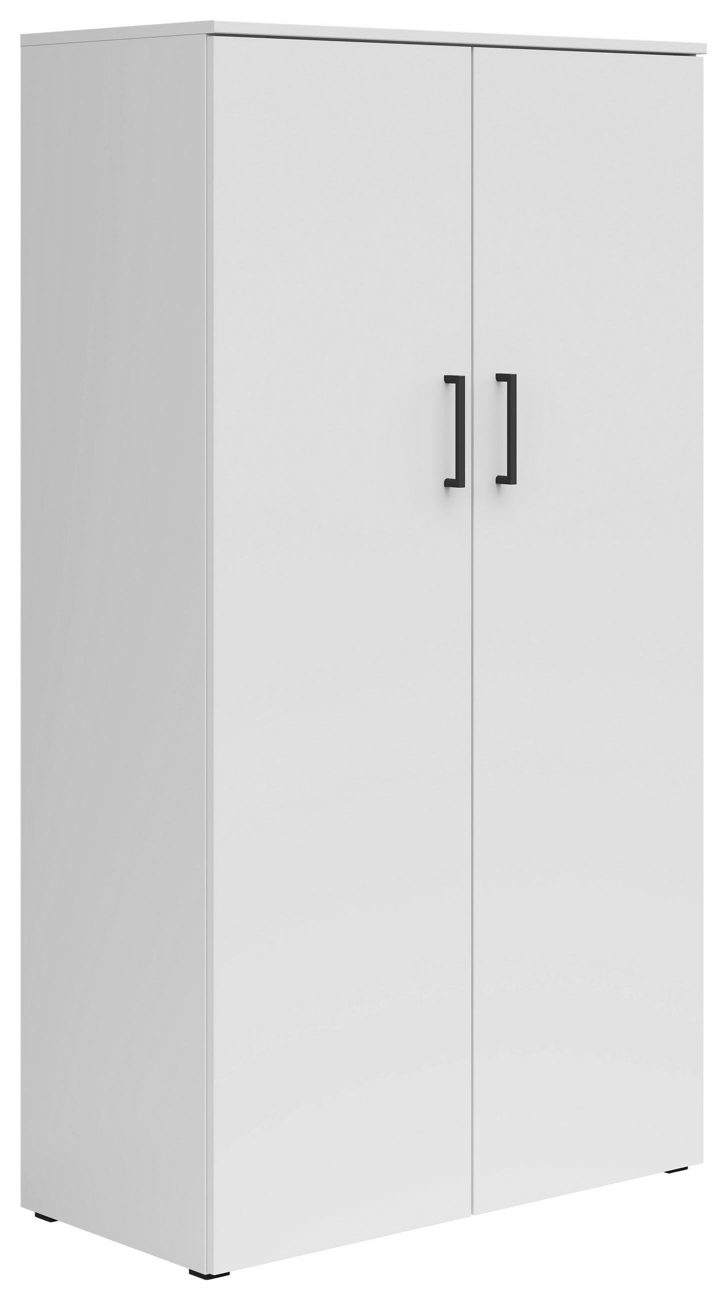 MEHRZWECKSCHRANK 80/147/40 cm,  in Weiß  - Anthrazit/Schwarz, MODERN, Holzwerkstoff/Kunststoff (80/147/40cm) - Milino