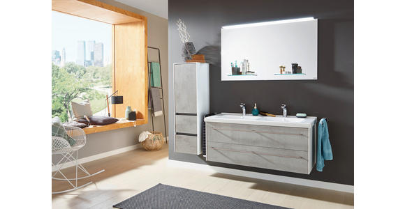 MIDISCHRANK 37/121/33 cm - Hellgrau, Design, Glas/Holzwerkstoff (37/121/33cm) - Dieter Knoll