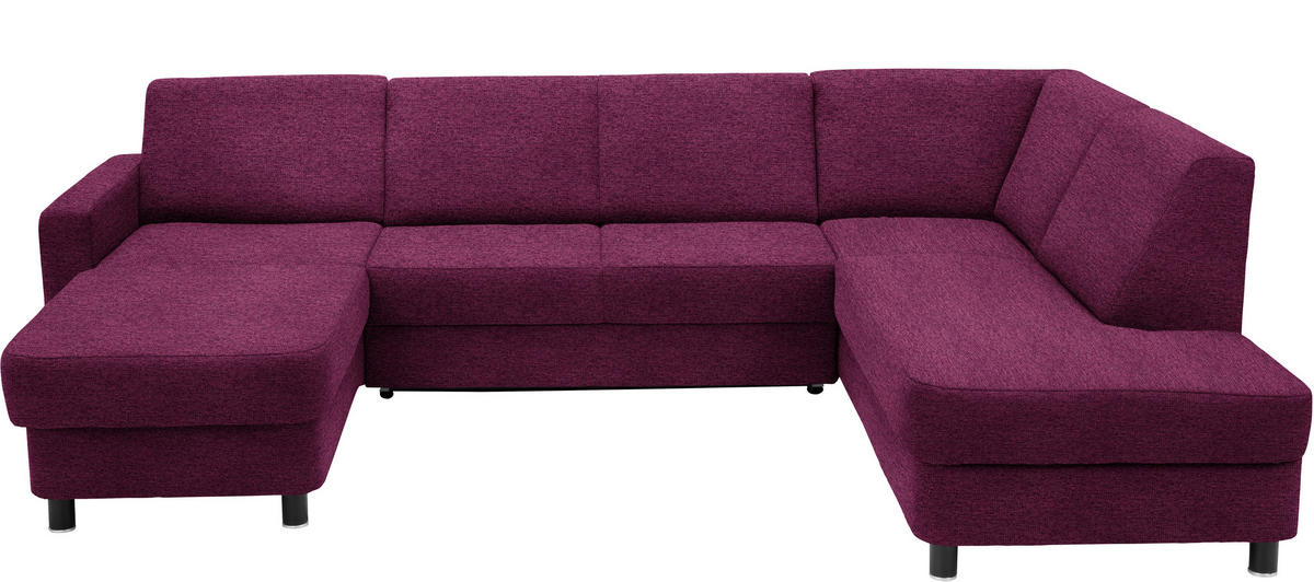 WOHNLANDSCHAFT in Webstoff Lila  - Lila/Schwarz, Design, Holz/Textil (165/296/198cm) - Xora