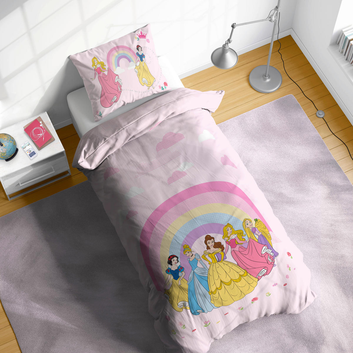 KINDERBETTWÄSCHE Disney Princess Rainbow 135/200 cm  - Pink, Basics, Textil (135/200cm)