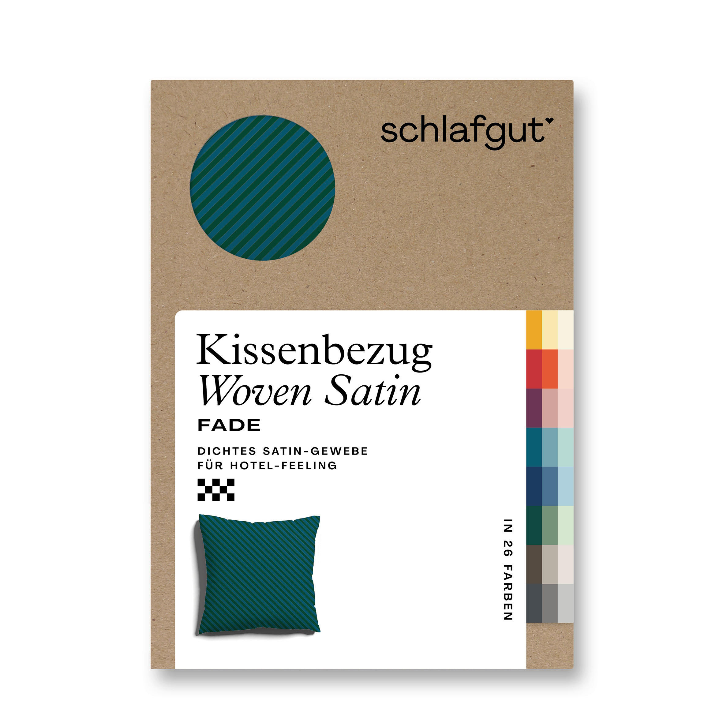 KOPFKISSENBEZUG 80/80 cm  - Dunkelgrün/Petrol, Basics, Textil (80/80cm) - Schlafgut