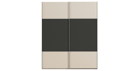 SCHWEBETÜRENSCHRANK 181/223/68 cm 2-türig Graphitfarben, Champagner  - Champagner/Alufarben, KONVENTIONELL, Holzwerkstoff/Metall (181/223/68cm) - Novel