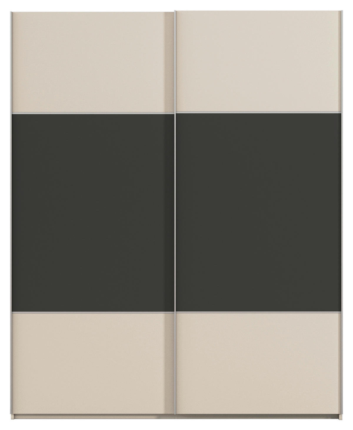 SCHWEBETÜRENSCHRANK 201/223/68 cm 2-türig Champagner, Graphitfarben  - Champagner/Alufarben, KONVENTIONELL, Holzwerkstoff/Metall (201/223/68cm) - Novel