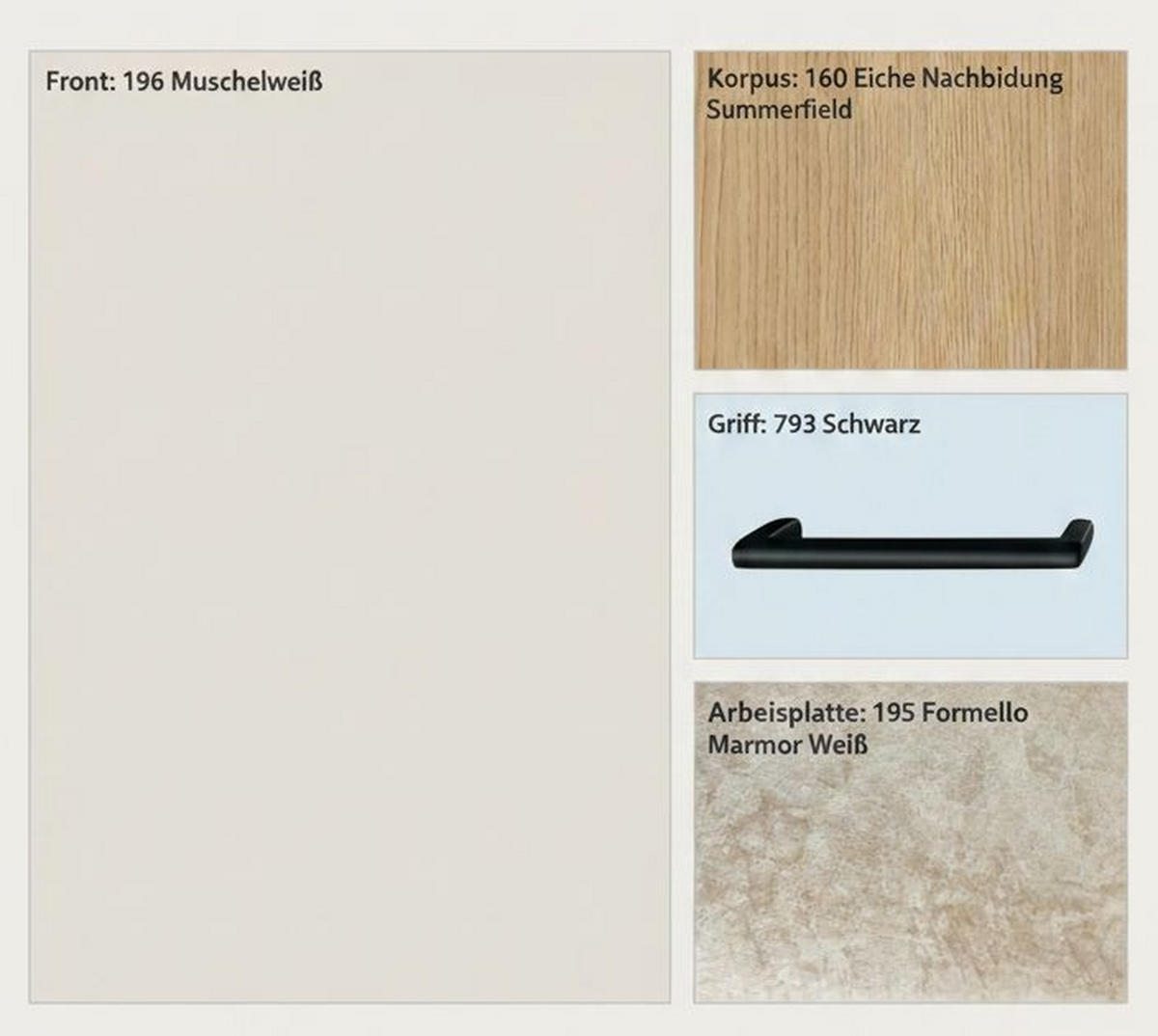 SCHRANKKÜCHE IP 2200 163,2 cm  in Weiß, Eichefarben  - Eichefarben/Schwarz, Basics, Holzwerkstoff/Metall (163,2cm) - Impuls