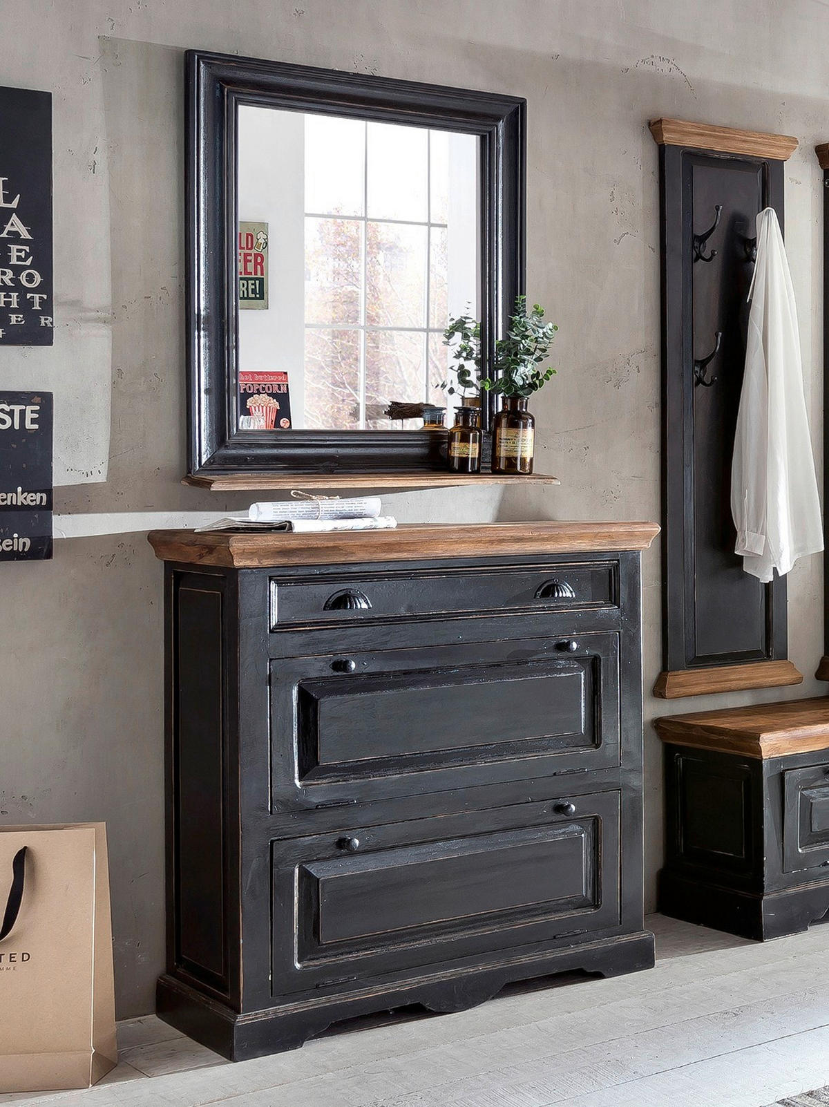 SPIEGEL 68/79/10 cm    in quadratisch  - Schwarz, Trend, Glas/Holz (68/79/10cm) - MID.YOU