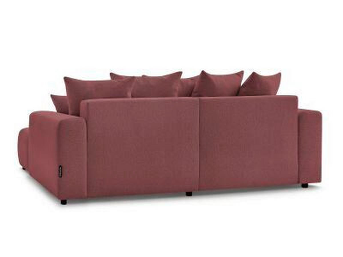 ECKSOFA Ottomane rechts  ATILLA Rot Flachgewebe  - Rot/Schwarz, MODERN, Kunststoff/Textil (244/149cm)
