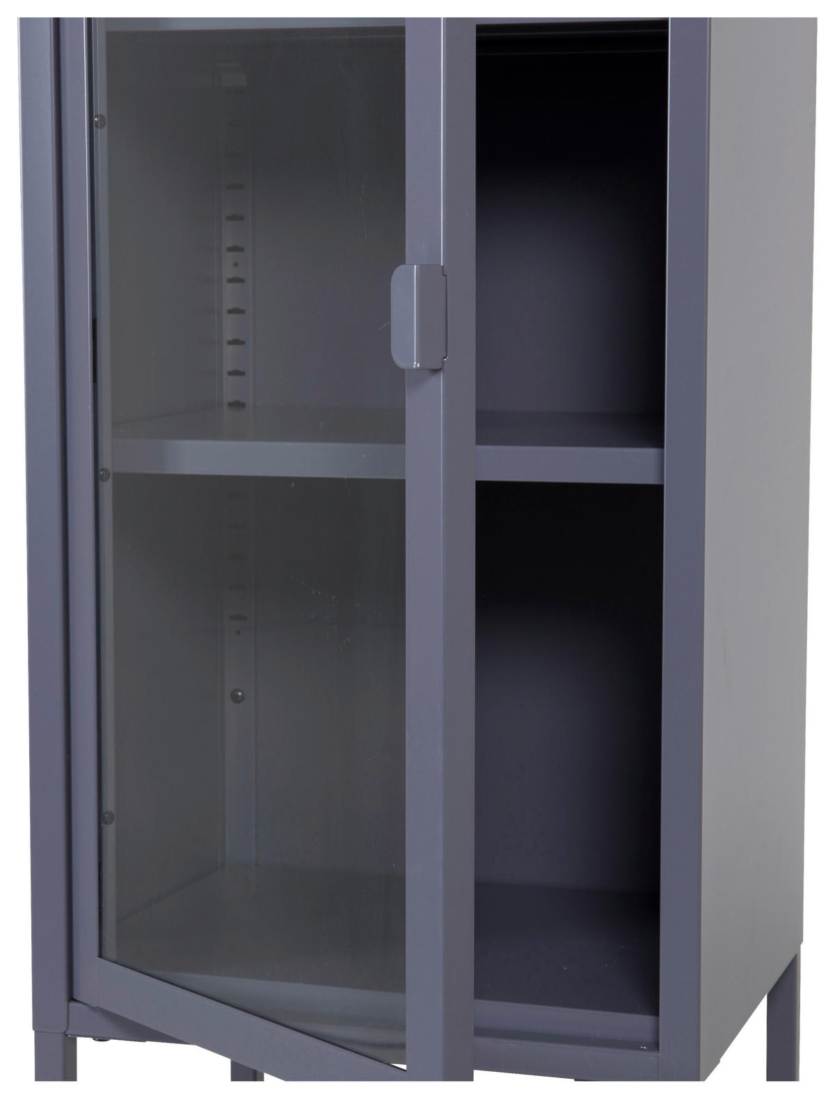 VITRINE in Grau  - Grau, Design, Glas/Metall (40,5/150/35cm) - Livetastic
