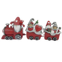 DEKOZUG  - Rot/Grau, LIFESTYLE, Kunststoff (26/5,5/10cm) - X-Mas