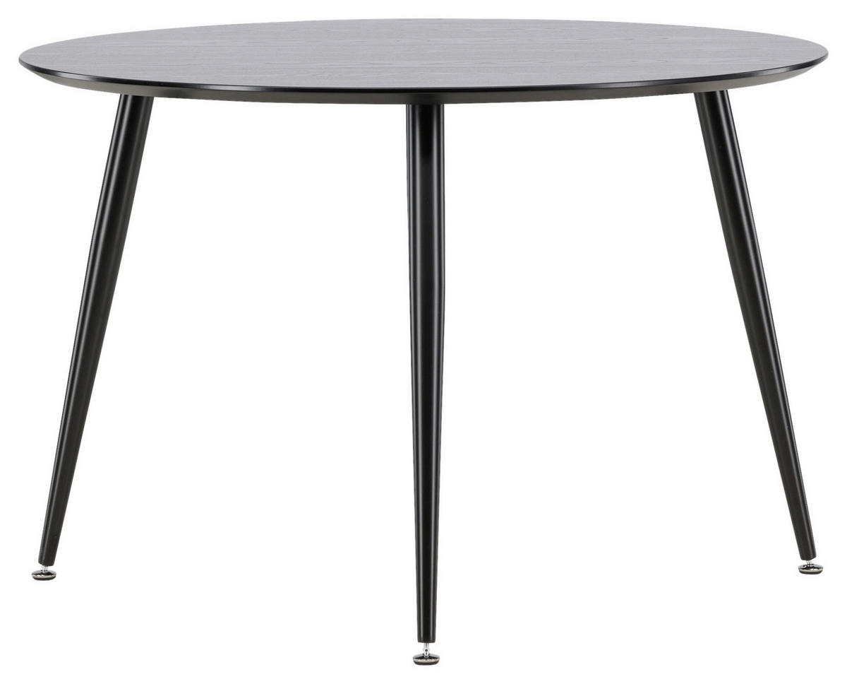ESSTISCH in Metall, Holzwerkstoff 115/115/75 cm  - Schwarz, Design, Holzwerkstoff/Metall (115/115/75cm) - Livetastic