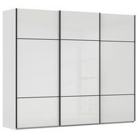 SCHWEBETÜRENSCHRANK 242/223/68 cm,  in Grau, Weiß, 3 Tür(en)  - Schwarz/Weiß, KONVENTIONELL, Glas/Holzwerkstoff (242/223/68cm) - Novel