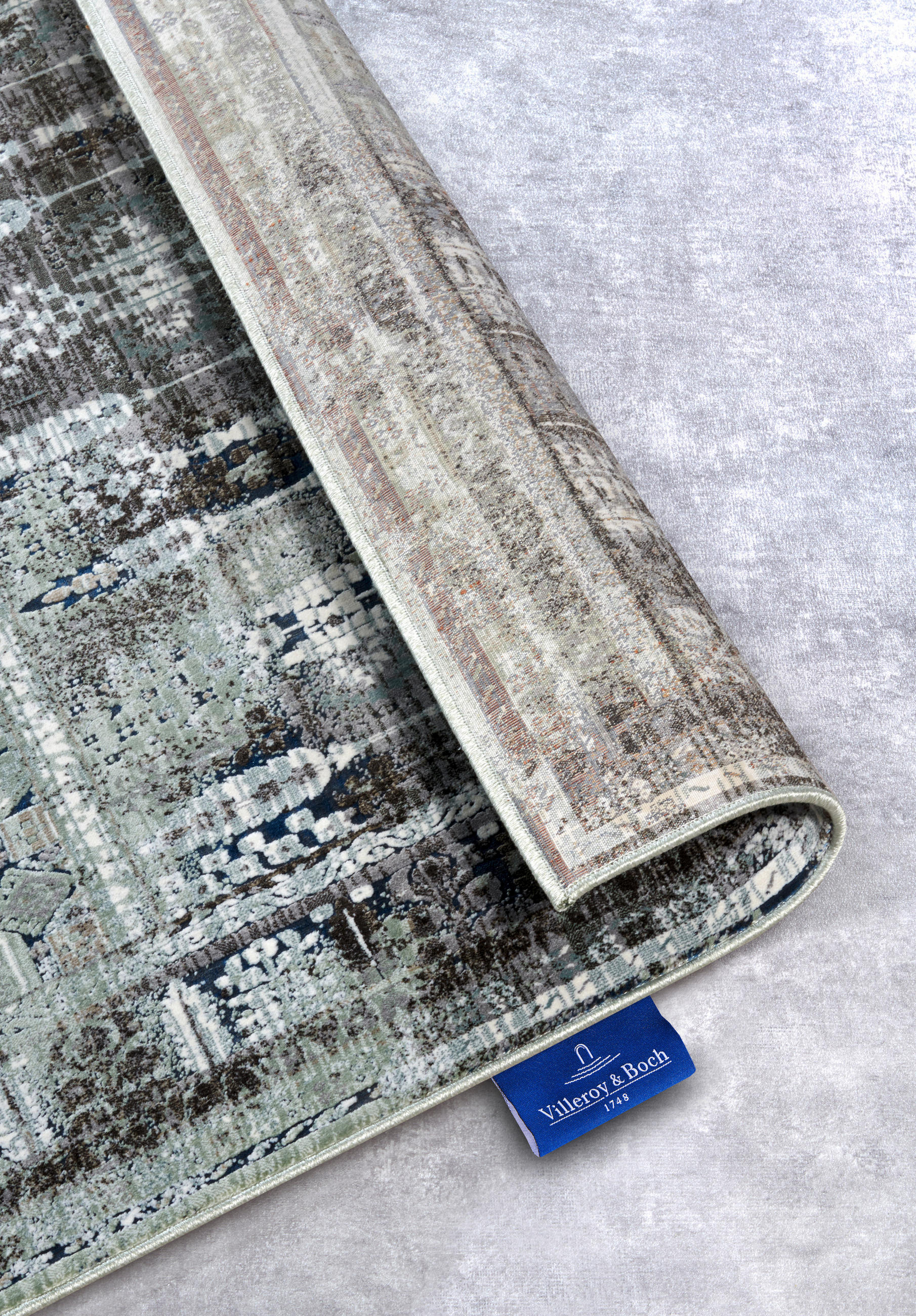 VINTAGE-TEPPICH 115/170 cm Kollektion 1809 Salbeigrün, Anthrazit  - Salbeigrün/Anthrazit, Design, Kunststoff/Textil (115/170cm) - Villeroy & Boch