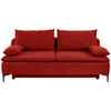 SCHLAFSOFA in Flachgewebe Bordeaux  - Bordeaux/Schwarz, Design, Textil/Metall (203/75/100cm) - MID.YOU