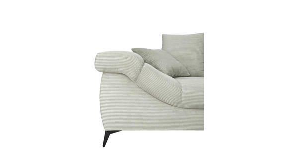 ECKSOFA Elfenbein Cord Rückenkissen, Armlehnenkissen, Rücken echt  - Elfenbein/Schwarz, KONVENTIONELL, Textil/Metall (332/231cm) - Carryhome