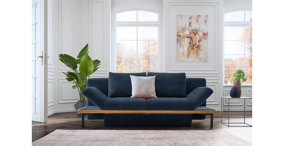 SCHLAFSOFA in Chenille Dunkelblau - Schwarz/Dunkelblau, MODERN, Holz/Textil (212/89/102cm) - Dieter Knoll