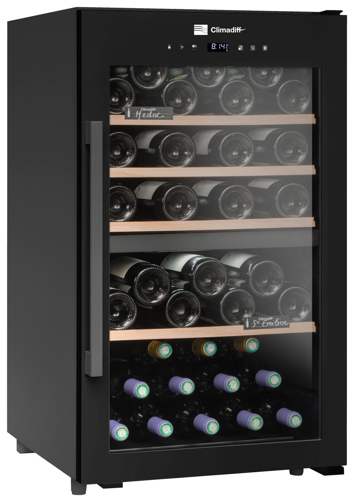 WEINKÜHLSCHRANK CLD55B1  - Schwarz, Basics, Glas/Metall (85,5/50/54cm)
