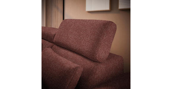 ECKSOFA in Velours Weinrot  - Weinrot/Schwarz, Design, Textil/Metall (264/299cm) - Novel