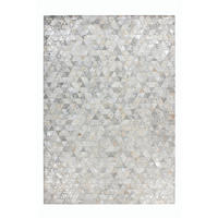 FLACHWEBETEPPICH 80/150 cm Rocket 410 Grau / Silber Grau, Silberfarben  - Silberfarben/Grau, KONVENTIONELL, Leder/Textil (80/150cm)