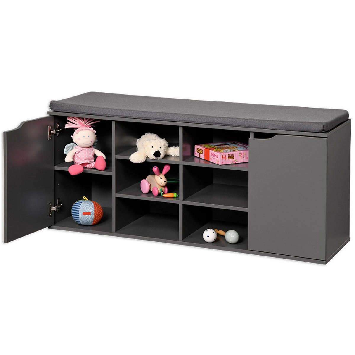 SCHUHSCHRANK  in 103/48/30.5 cm  - Grau, Design, Holzwerkstoff/Textil (103/48/30.5cm) - Kesper
