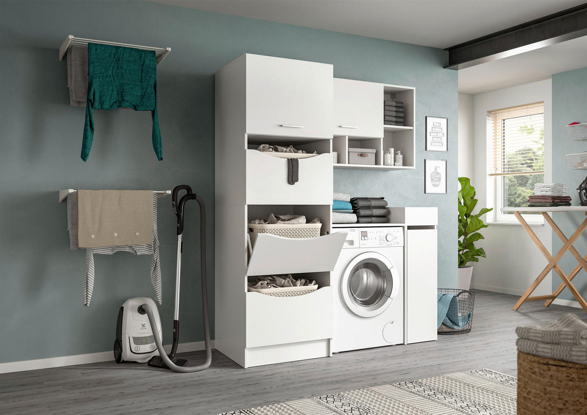 HÄNGESCHRANK 95/64/34 cm  - Silberfarben/Weiß, Basics, Holzwerkstoff/Kunststoff (95/64/34cm) - MID.YOU