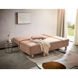 SCHLAFSOFA Flachgewebe Altrosa  - Chromfarben/Altrosa, Design, Holz/Textil (205/77-93/99cm) - Novel