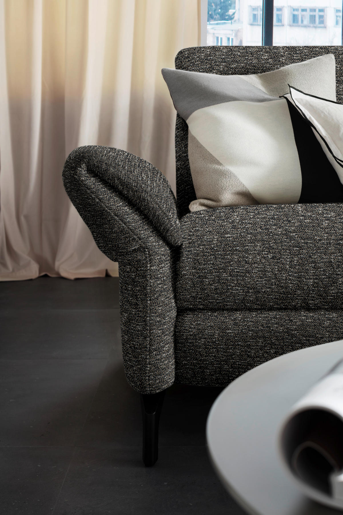 ECKSOFA in Chenille Dunkelbraun  299/187 cm  - Dunkelbraun/Schwarz, Design, Textil/Metall (299/187cm) - Schöner Wohnen