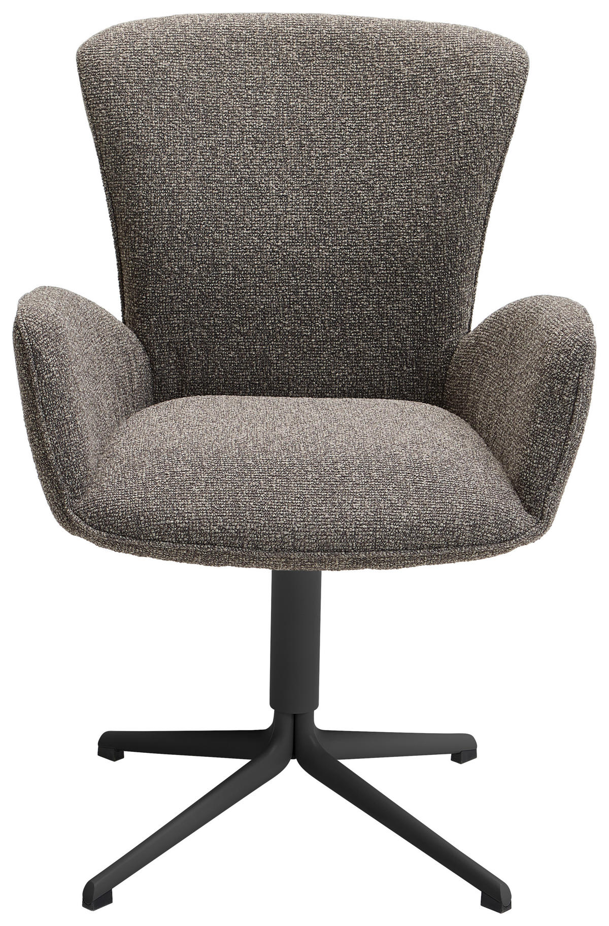 ARMLEHNSTUHL  in Eisen Jacquard, Flachgewebe  - Graubraun/Schwarz, Design, Textil/Metall (63/92/63cm) - Valdera
