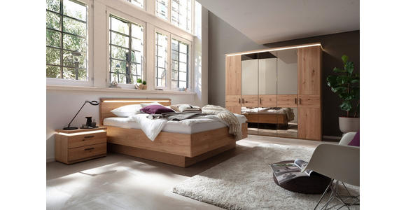 DREHTÜRENSCHRANK 247/230/62 cm 5-türig Eichefarben  - Eichefarben/Schwarz, Natur, Glas/Holz (247/230/62cm) - Linea Natura