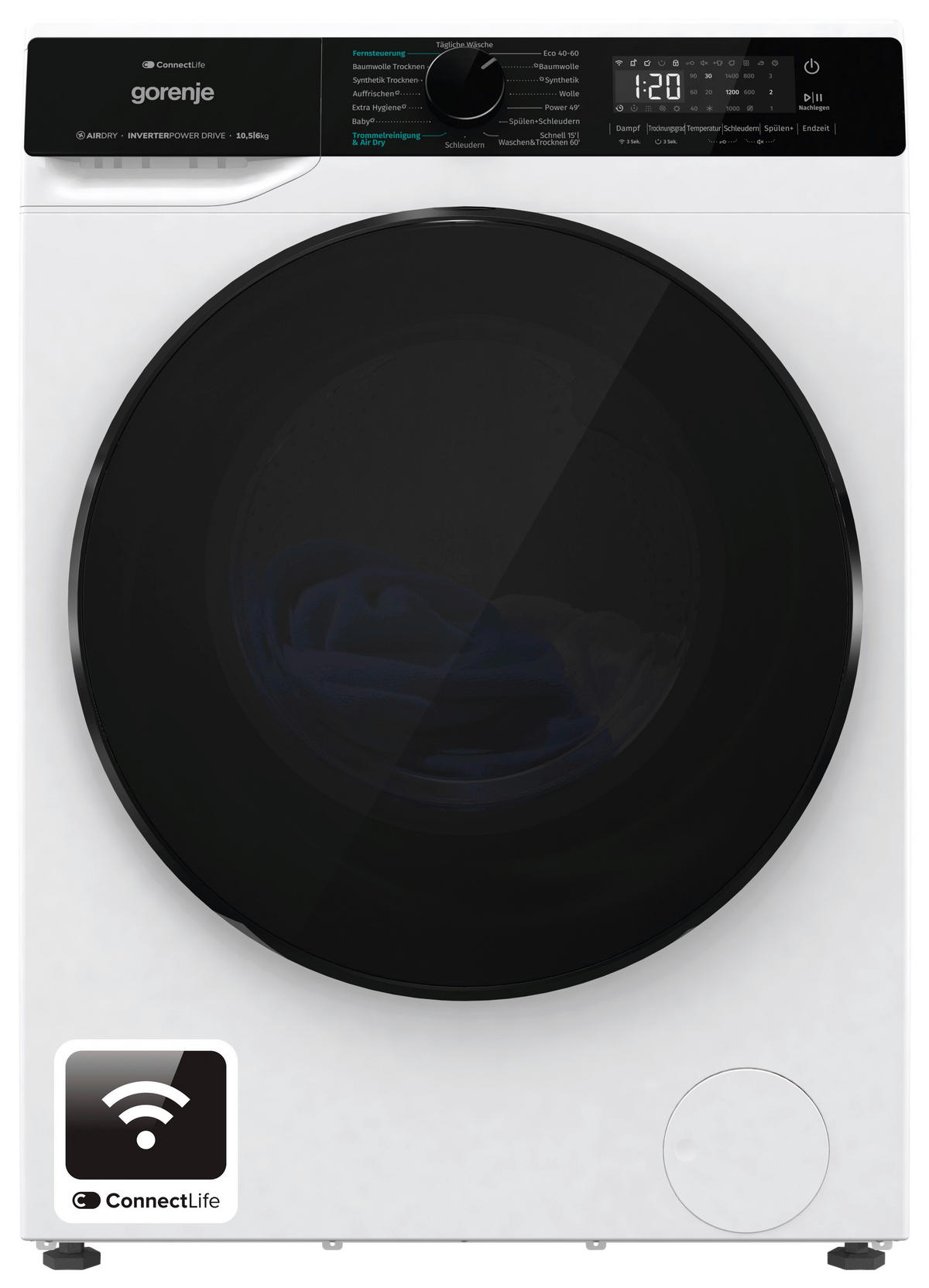 WASCHTROCKNER WD2PA1X64ADW/AT  - Schwarz/Weiß, Basics, Glas/Kunststoff (59,5/84,5/61cm) - Gorenje