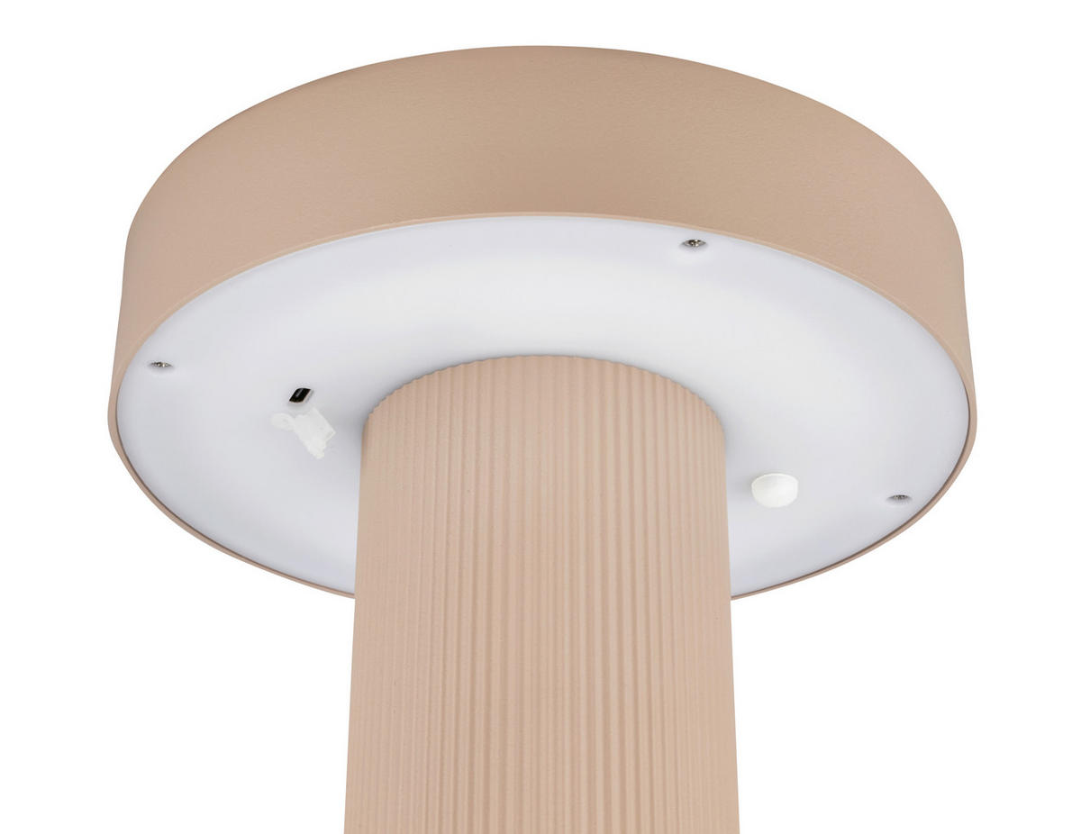 AKKU-TISCHLEUCHTE 16/20 cm  - Beige, Design, Kunststoff (16/20cm)
