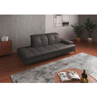 RÉCAMIERE in Echtleder Mokka  - Schwarz/Mokka, Konventionell, Leder/Metall (231/90/122cm) - Sit & More