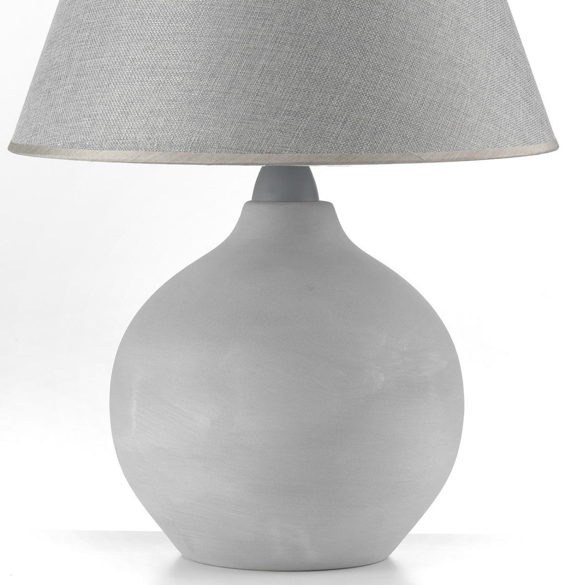 STOLNÁ LAMPA, E27, 40/52 cm  - sivá, Konventionell, textil/keramika (40/52cm)